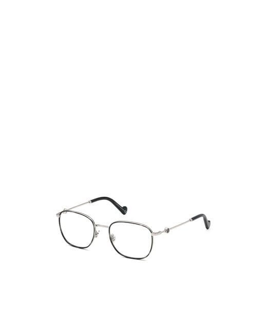 Moncler White Eyewear Square Frame Glasses for men