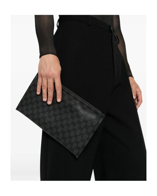 Gucci Black Zipper Clutch for men