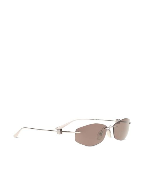 Balenciaga White Eyewear Geometric Oval Sunglasses for men