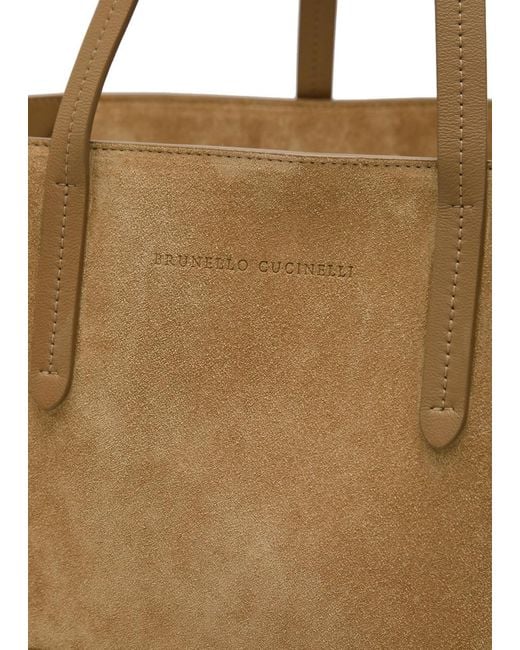 Brunello Cucinelli Natural Suede Tote Bag