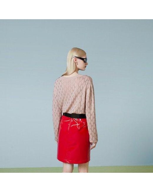 Gucci Natural Gg Embellished Fine Knit Jumper