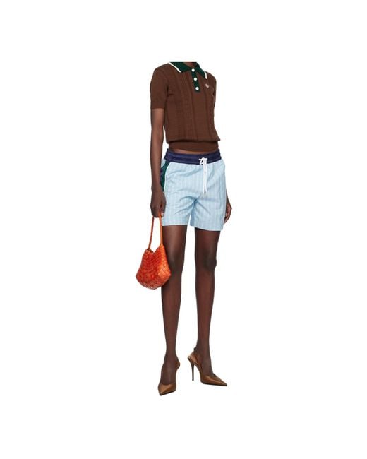 Casablanca Blue Elastic Waist Shorts