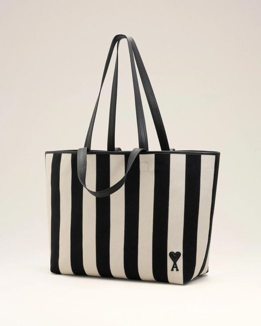 AMI Black Ami Ami De Coeur Shopping Bag for men