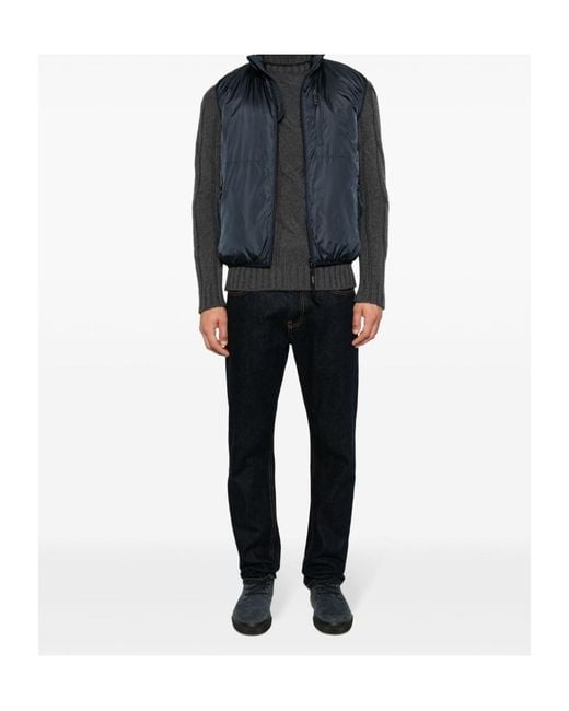 Aspesi Blue Jil Zip-Up Padded Gilet for men