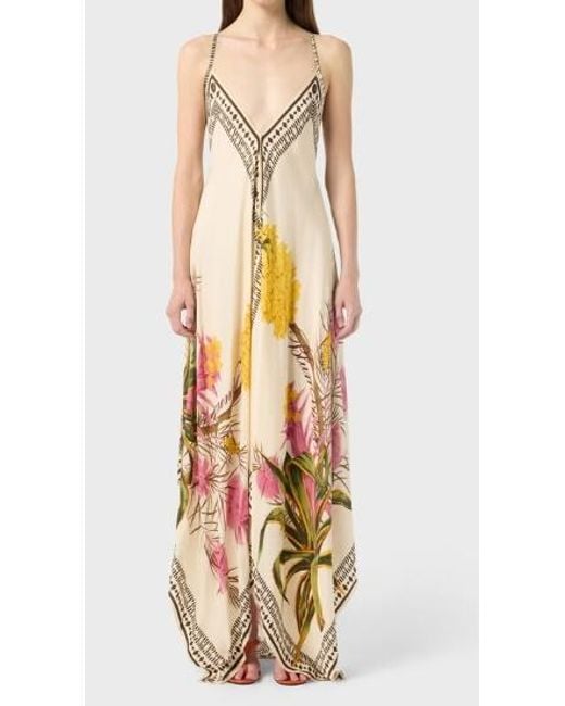Blumarine Metallic Long Prined Twill Dress
