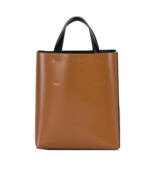 Marni Brown Museo Open Top Tote Bag