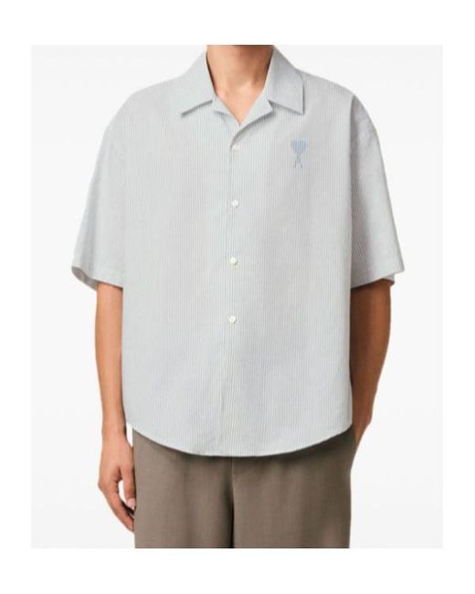 AMI White Ami Camp Collar Short Sleeves Shirt for men