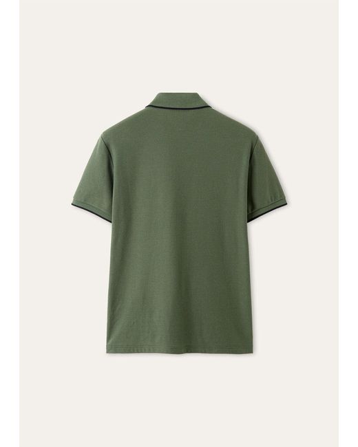 Loro Piana Green Stretch Cotton Polo Shirt for men