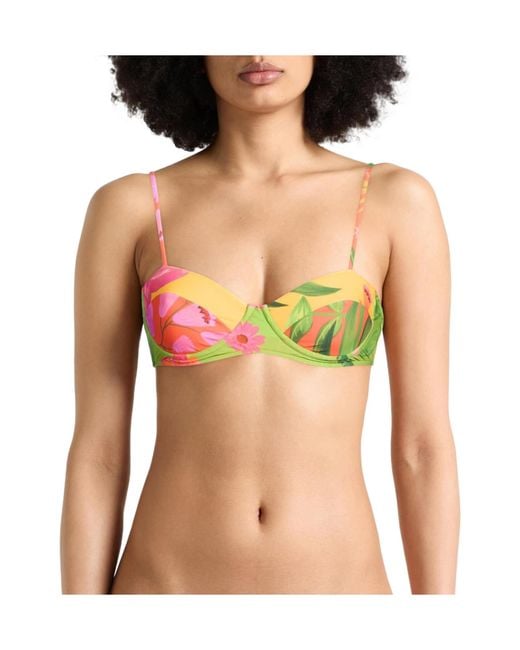 Farm Rio Yellow Floral Bikini Top