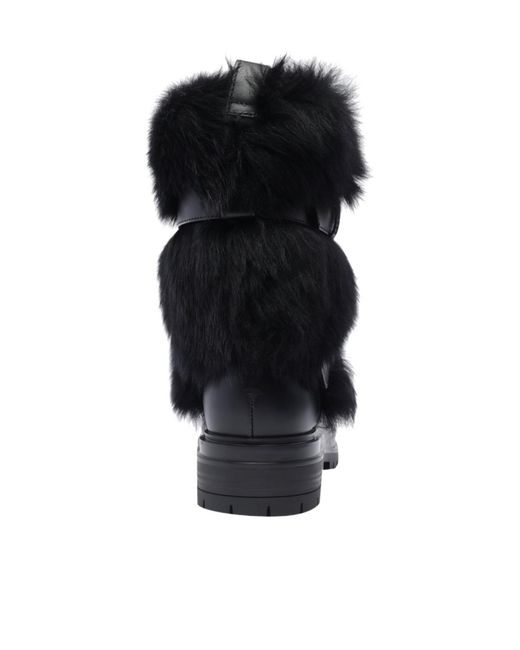Gianvito Rossi Black Maverick Buckle Detailed Biker Boots