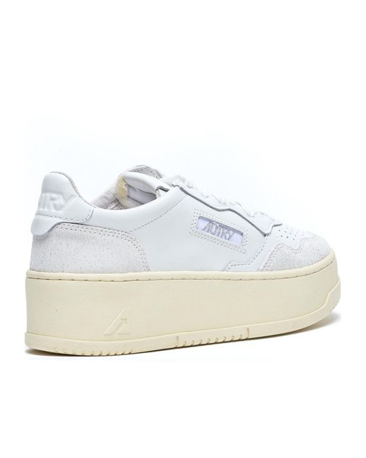Autry White Medialist Platform Lace-Up Sneakers