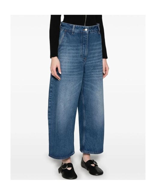 Studio Nicholson Blue Wide-Leg Jeans