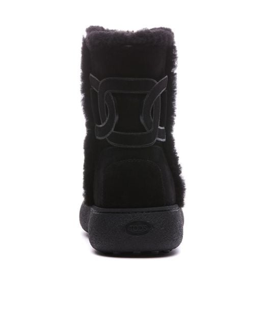 Tod's Black Tods Logo Patch Boots