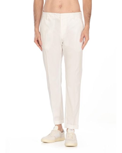 Dondup White Slim Fit Pants for men