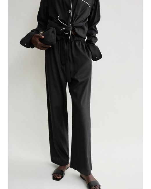 Totême Black Straight-Leg Trousers