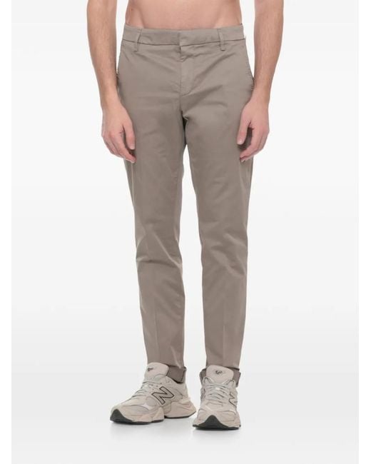 Dondup Gray Slim Chino Pants for men