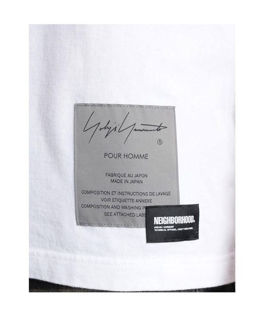 Yohji Yamamoto White Logo-Printed Crewneck T-Shirt for men