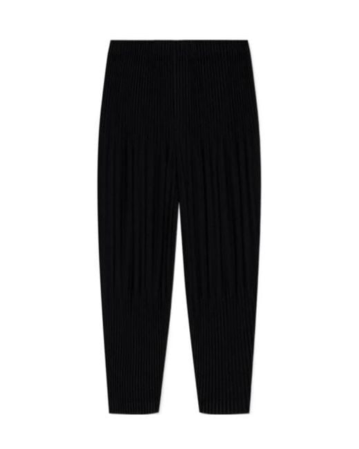 Homme Plissé Issey Miyake Black Homme Plissé Issey Miyake Cropped Pleated Trousers for men