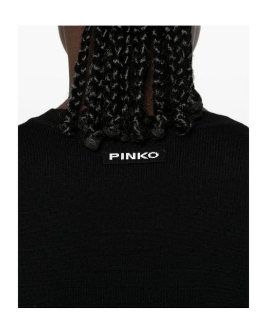 Pinko Black Lourdes Crew-Neck Sweater