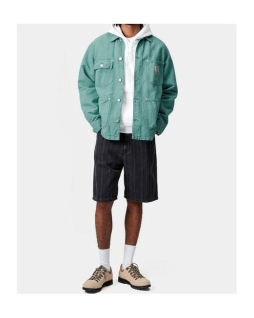 Carhartt Green Button-Fastening Patch-Pocket Shirt Jacket for men