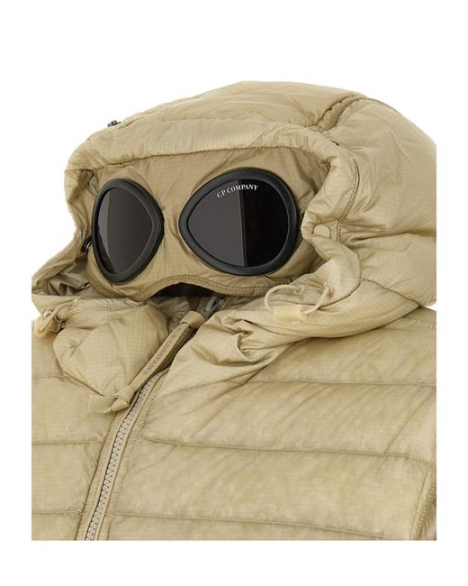 C P Company Natural Long-Sleeve Hooded Padded Jacket for men