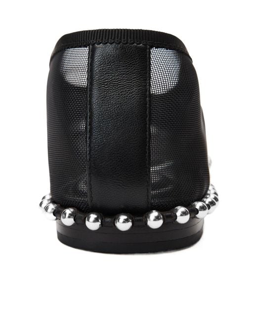 Alexander Wang Gray Studded Mesh Flat Shoes