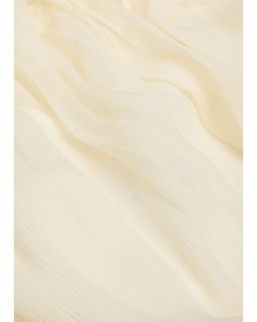 Staud Natural Roux Pleated Georgette Blouse
