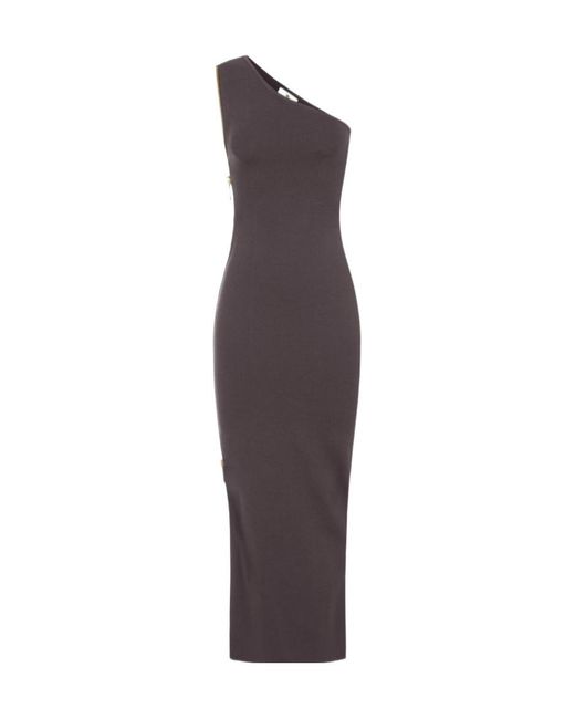 Elisabetta Franchi Purple Carpet Knit Dress With Zip