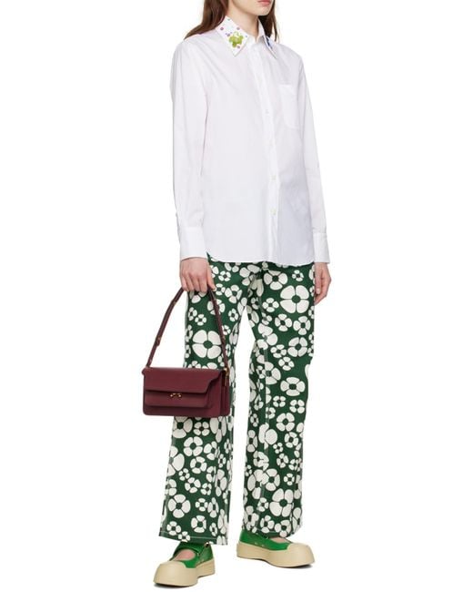 Marni Purple New Trunk Foldover Top Shoulder Bag