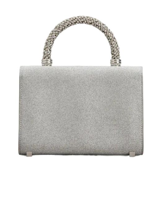 Roger Vivier Gray Flower Strass Jewel Buckle Clutch Bag Mini