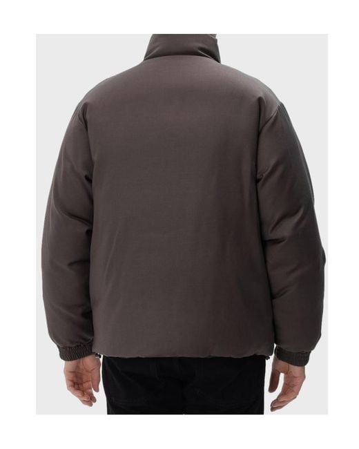 Emporio Armani Gray Logo-Patch Padded Jacket for men