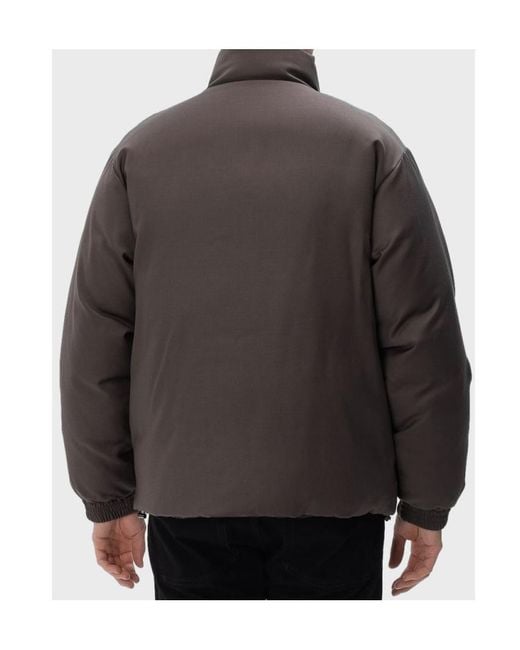 Emporio Armani Gray Logo-Patch Padded Jacket for men