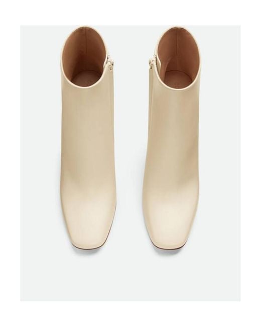 Bottega Veneta Natural Calfskin Canalazzo Ankle Boots 100