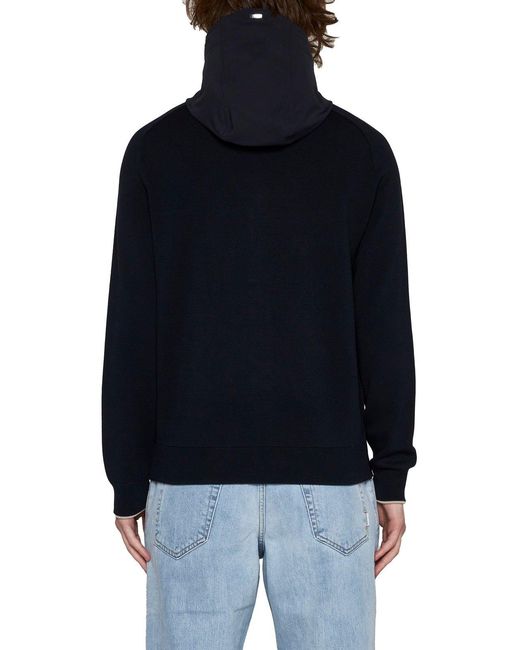 Herno Blue Zip-Up Hooded Jacket for men