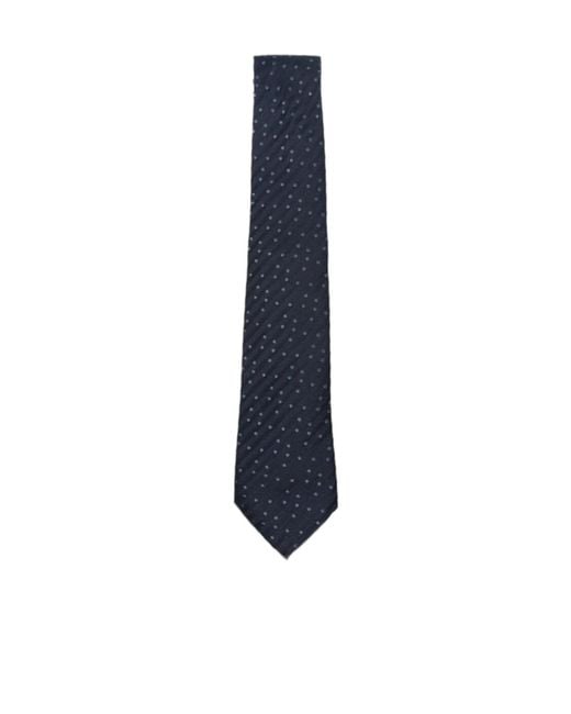 Giorgio Armani Blue Polka-Dot Diagonal-Stripe Tie for men
