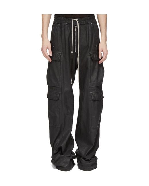 Rick Owens Black Double Cargo Jumbo Belas for men