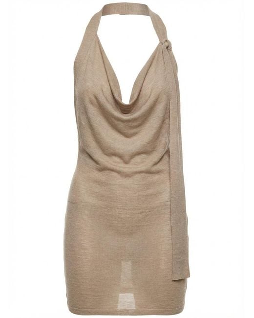 AYA MUSE Natural Translucent Knitted Dress