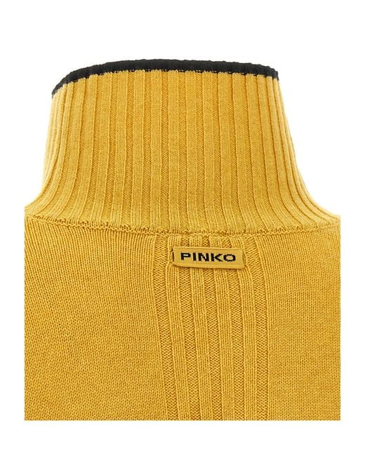 Pinko Yellow Long-Sleeved Sweater