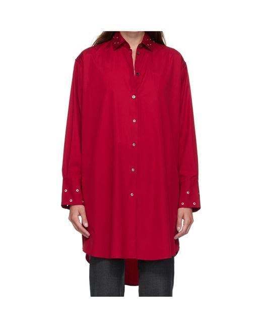 Our Legacy Red Frock Shirt Dress