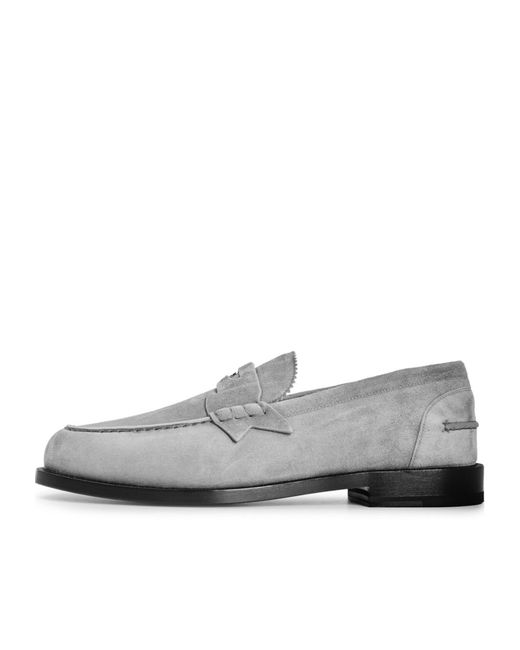 Christian Louboutin Gray Solid Color Loafers for men