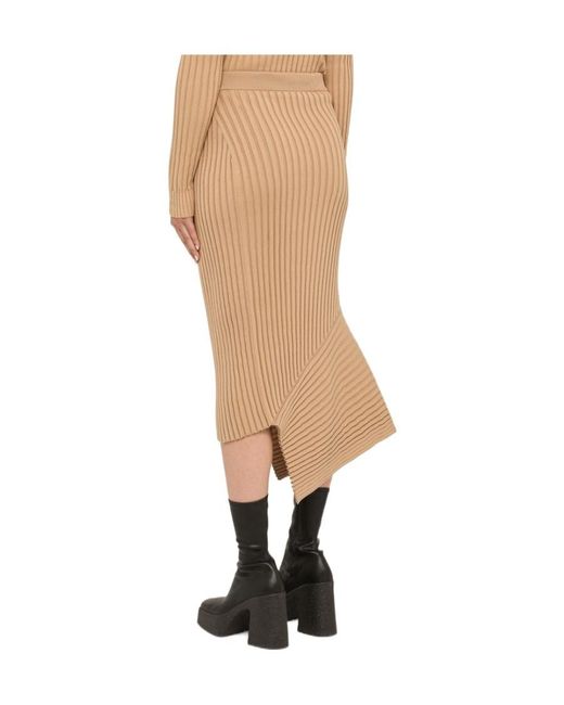 Stella McCartney Natural Asymmetrical Midi Skirt