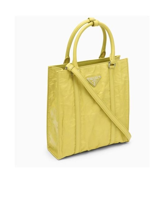 Prada Yellow Logo Shoulder Bag