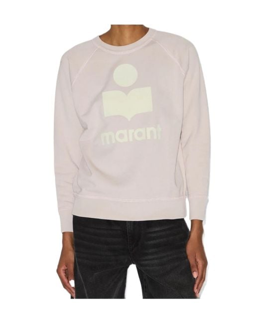 Isabel Marant White Isabel Marant Étoile Logo-Printed Crewneck Sweatshirt