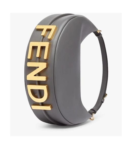 Fendi Gray Dark Leather Bag