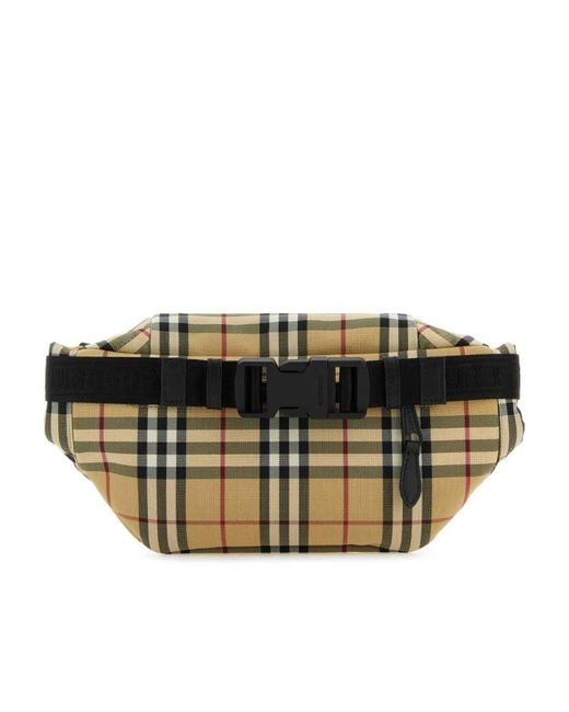 Burberry Multicolor Checked Zipped Belt Bag for men