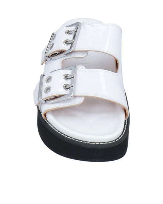 Ganni Black Simple One-Strap Leather Sandals