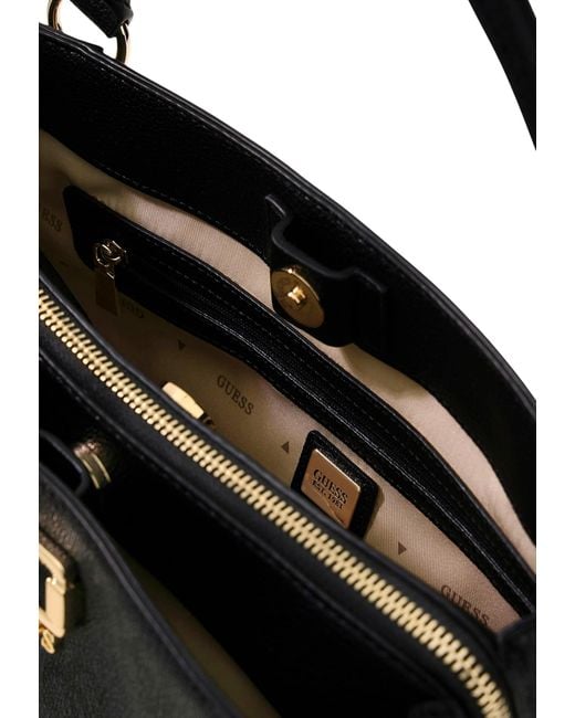 Guess Black Monogram-Pattern Tote Bag