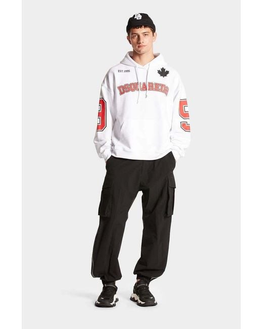 DSquared² Black Baggy Fit Pleated Cargo Pants for men