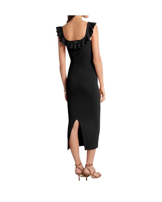Michael Kors Black Ruffled-Neckline Dress