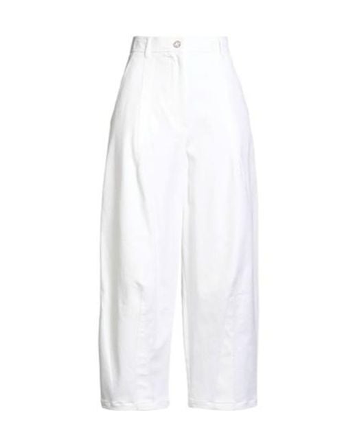 Max Mara White Simple Straight-Leg Pants